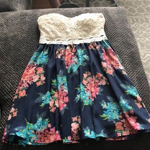Strapless floral dress